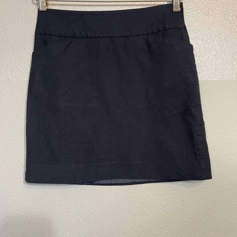LOFT Black Lined Mini Skirt 00P petite